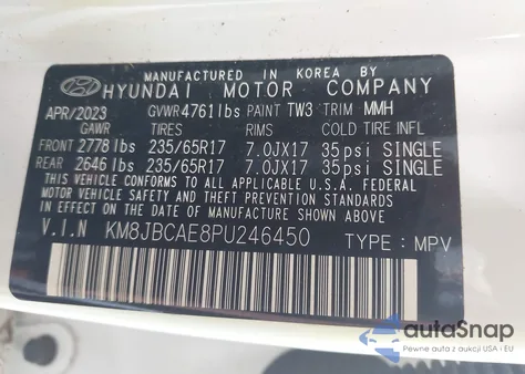 2023 Hyundai Tucson Sel from USA, damaged, VIN KM8JBCAE8PU246450